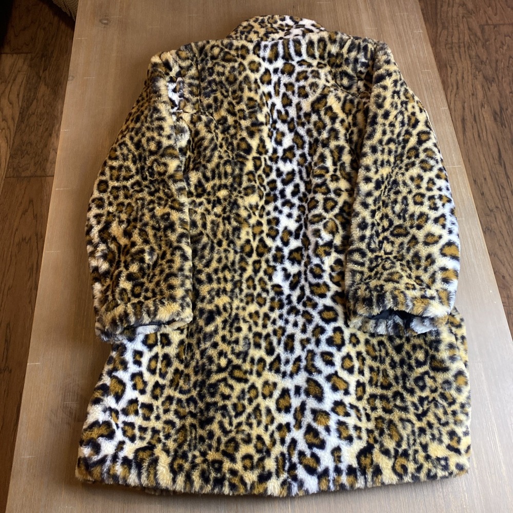 Women's LANSHIFEI Leopard Faux Fur Coat SUPER SOFT Coat Size‎ Small Old Money - Picture 10 of 10